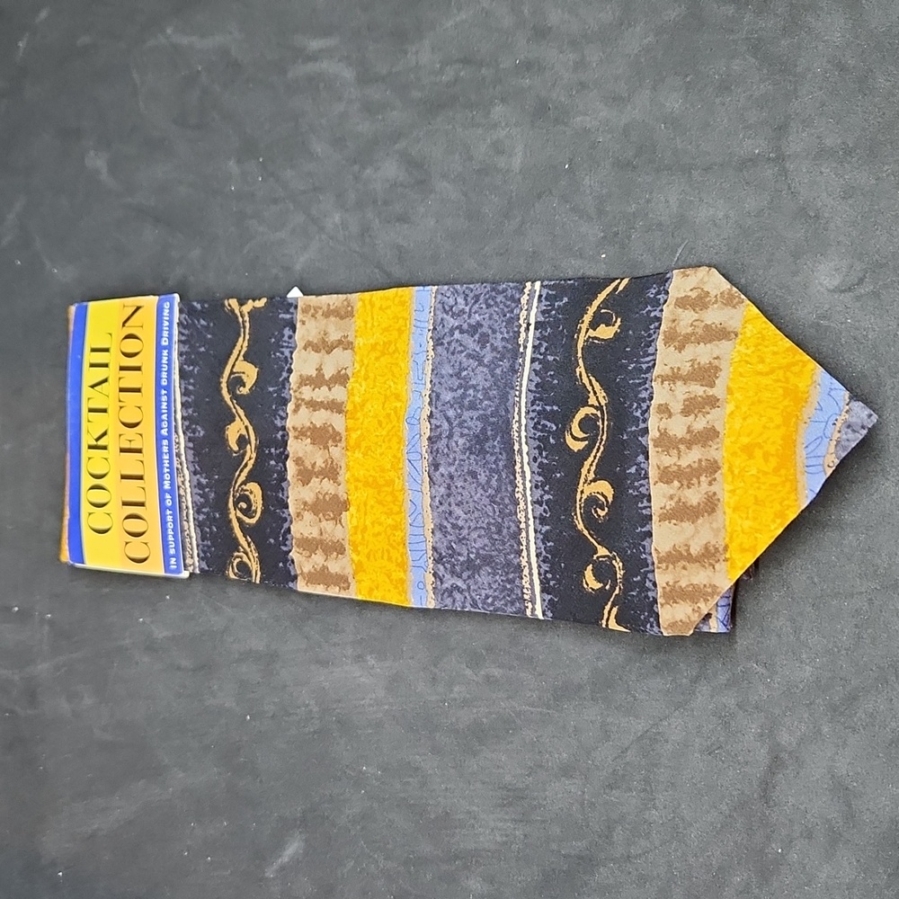 Cocktail collection striped patterned silk tie
